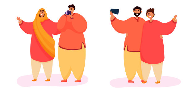 印度家庭旅行、拍照和自拍图片下载