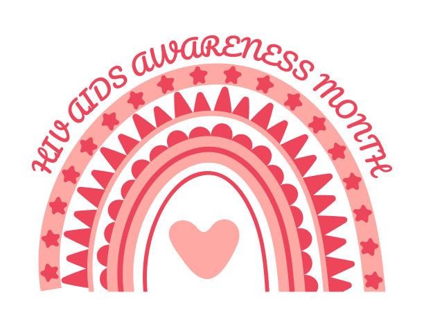 12月是爱滋病防治意识月。抽象波西米亚风格，红色彩虹图片下载
