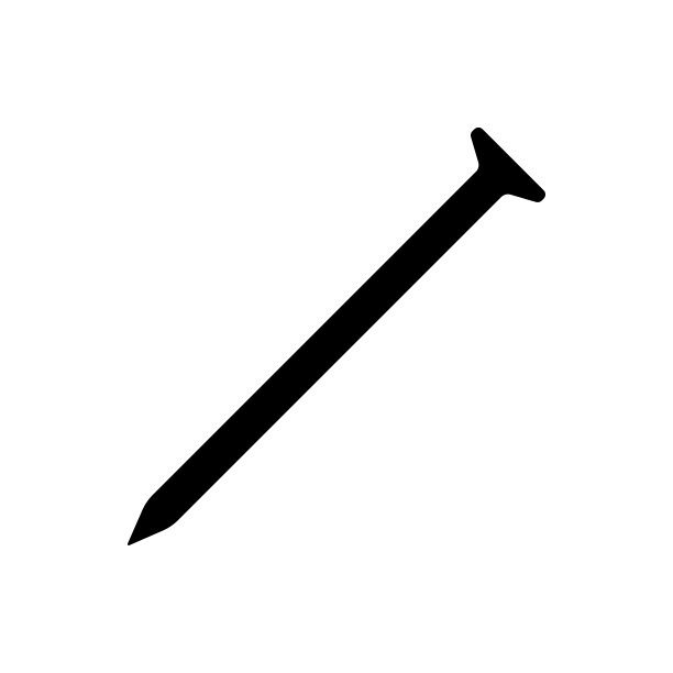 指甲图标。黑色的轮廓。侧视图。矢量简单平面图形说明。白色背景上的孤立对象。隔离。图片下载