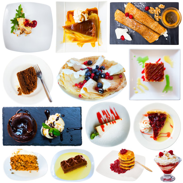 一套白色的甜点图片下载