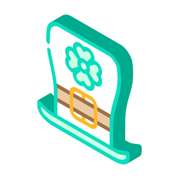 圣帕特里克日等距图标矢量插图图片下载