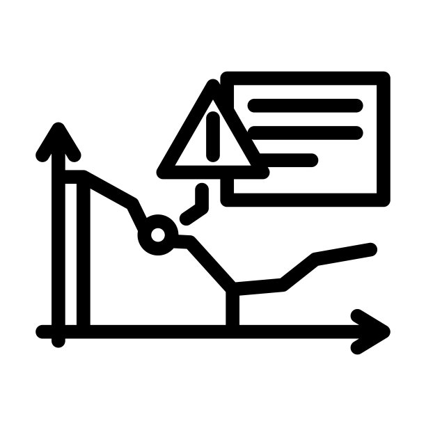 降价图表线条图标矢量插图图片下载