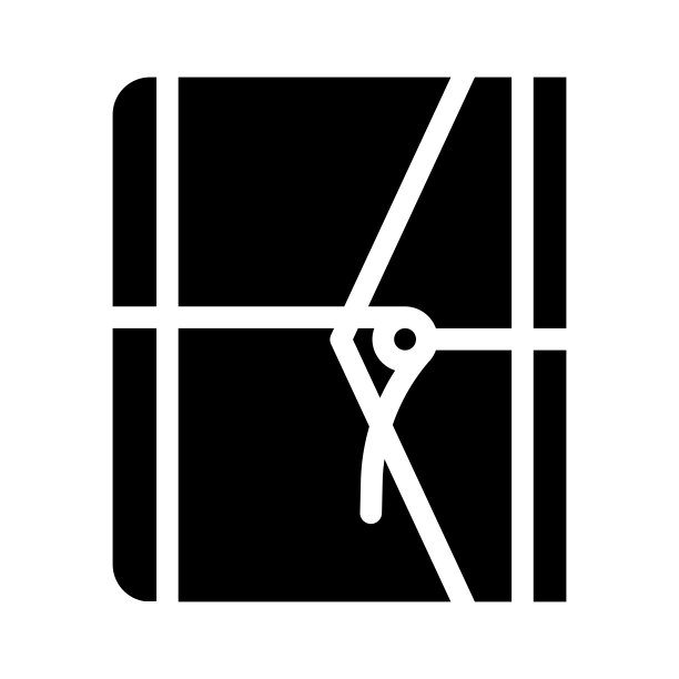 日记与字符串字形图标矢量插图图片下载