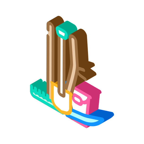 农业设备等距图标矢量插图图片下载