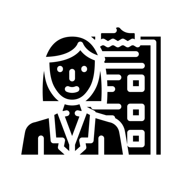 治疗师医生字形图标矢量插图图片下载