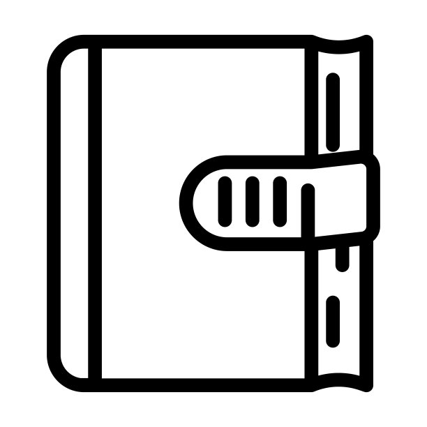 密码日记线图标矢量插图图片下载