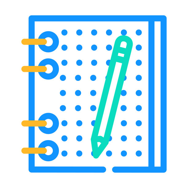 绘制日记颜色图标矢量插图图片下载