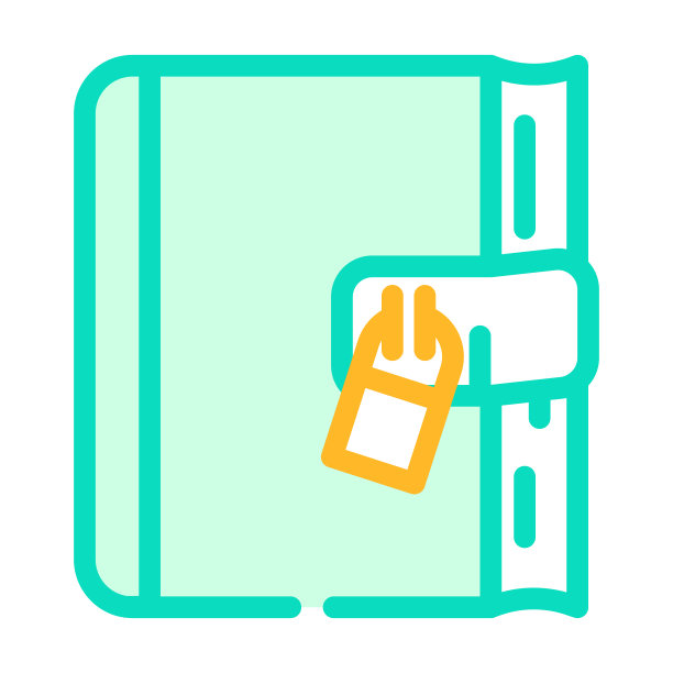 日记与锁颜色图标矢量插图图片下载