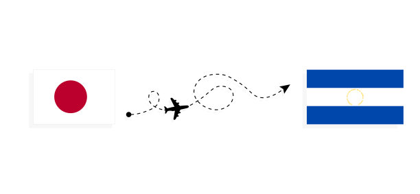 航班和旅行从日本到萨尔瓦多的客机旅行概念图片下载