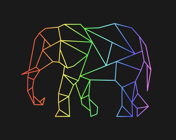 多边形的大象图片下载