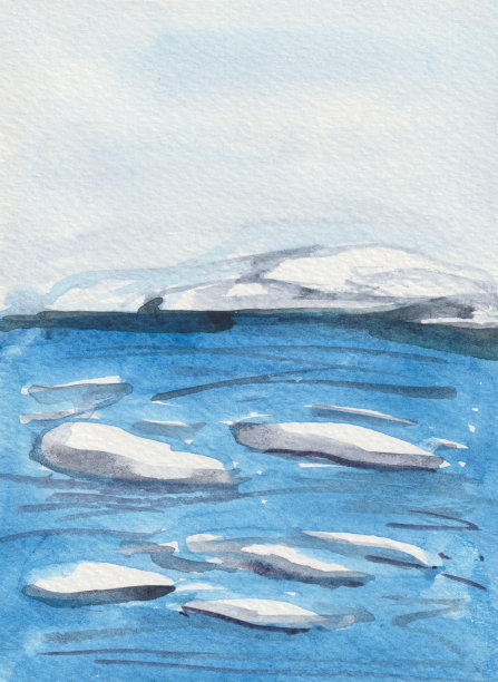 水彩的冬景图片下载