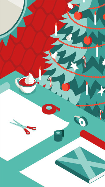 彩色等长矢量圣诞插图图片下载