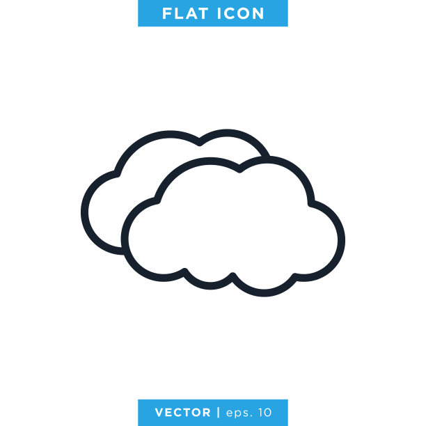 云图标矢量股票插图设计模板。可编辑的中风。图片下载