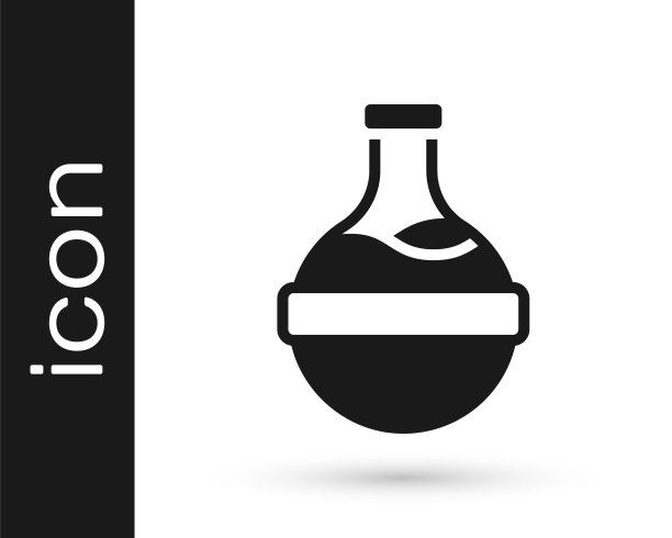 黑色瓶子药水图标孤立在白色背景。装有魔法药水的烧瓶。快乐的万圣节派对。向量图片下载