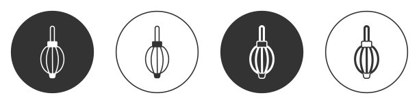 黑尘鼓风机图标孤立在白色背景。空气吹灰器。镜头清洁。相机传感器清洁。圆按钮。向量图片下载