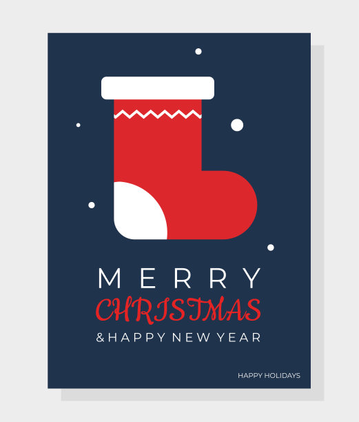 新年海报与圣诞袜。图片下载