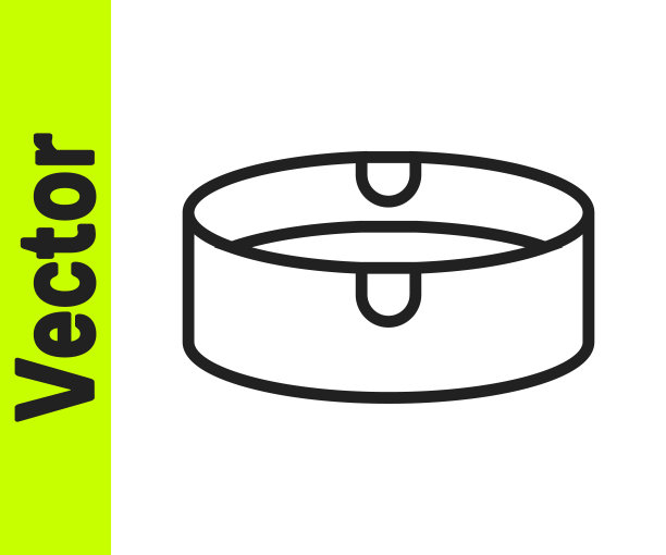 烟灰缸图标孤立在白色背景。向量图片下载