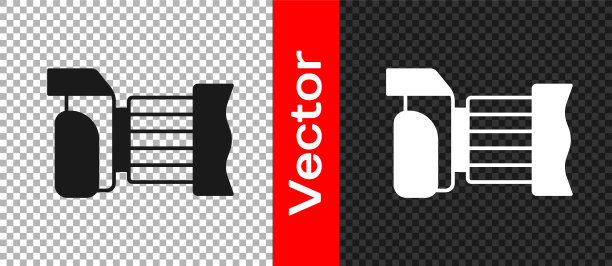 黑色照片相机图标孤立的透明背景。与相机。数码摄影。向量图片下载