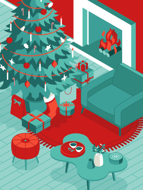 彩色等长矢量圣诞插图图片下载