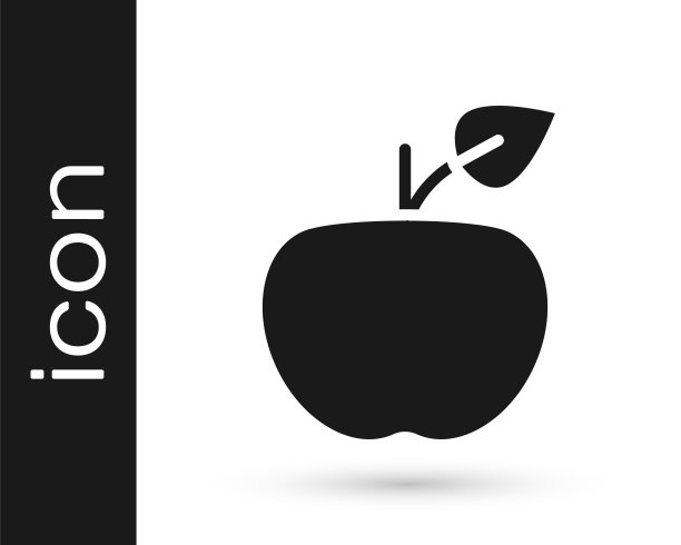 黑色苹果图标孤立在白色背景。多余的体重。健康的饮食菜单。健康饮食的苹果。向量图片下载