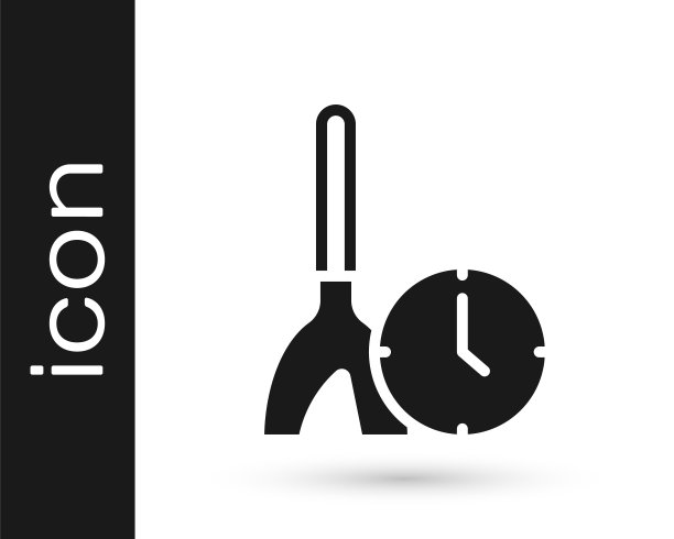 黑色清洗时间图标孤立在白色背景。卫生服务，房屋卫生。向量图片下载