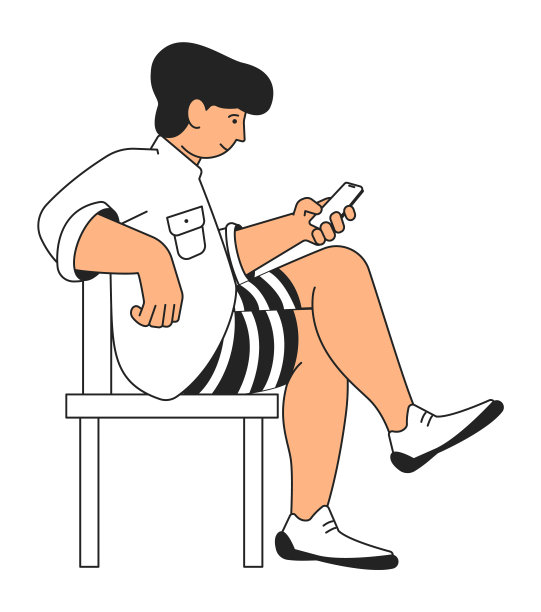 女孩用手机。年轻女子双腿交叉坐着看智能手机图片下载