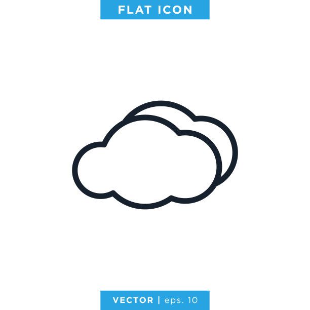 云图标矢量股票插图设计模板。可编辑的中风。图片下载