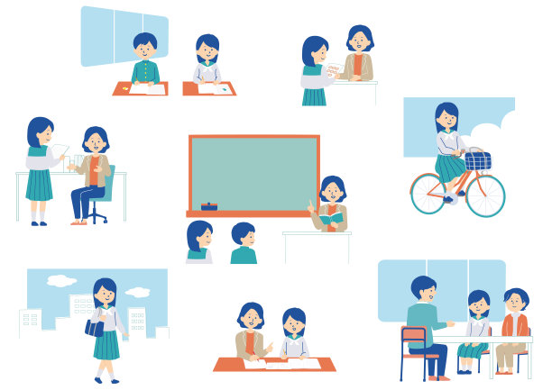学校生活插图集图片下载