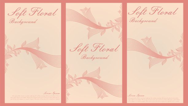 柔和的颜色线条花卉装饰形状的社交媒体帖子图片下载