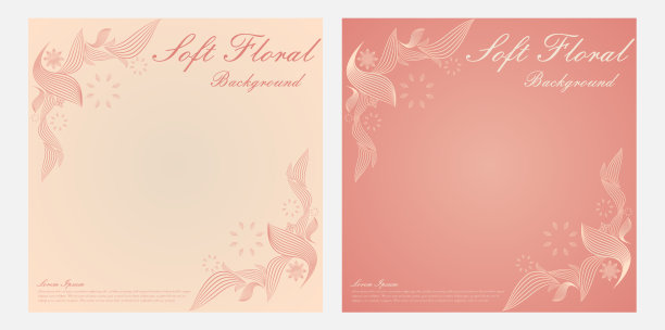 柔和的颜色线条花卉装饰造型社交媒体帖子设计图片下载