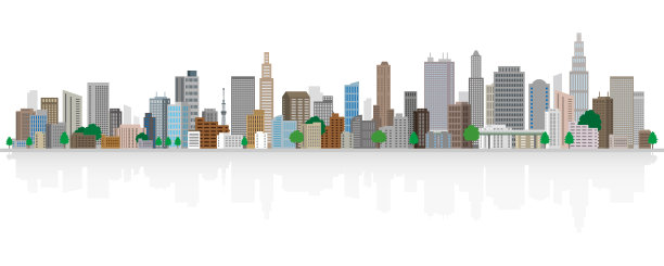 城市景观的矢量插图。图片下载