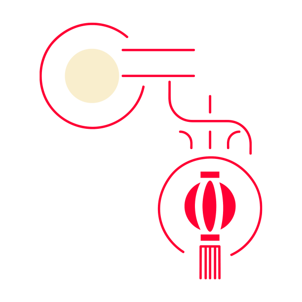 元宵线条灯笼红色喜庆海报标题艺术字素材图片