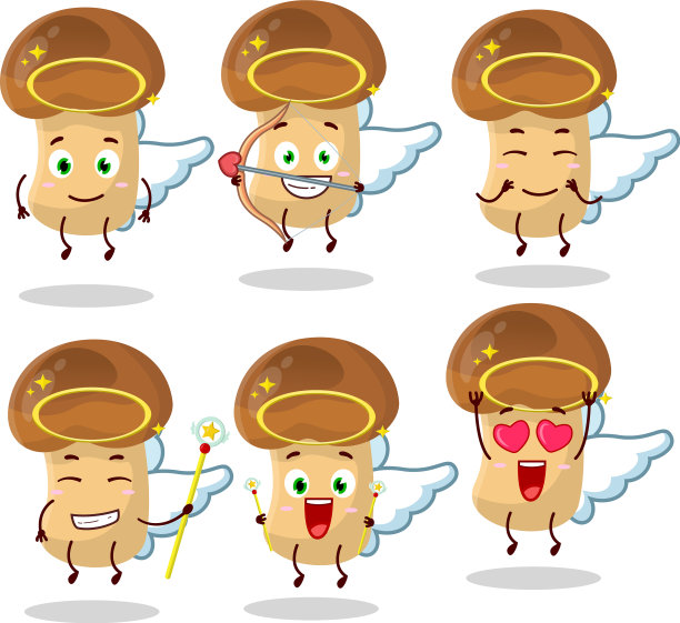 稻草蘑菇卡通设计为一个可爱的天使图片下载