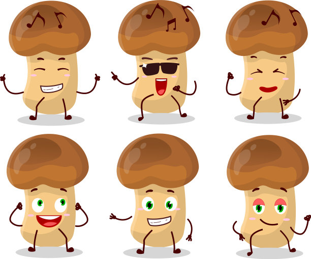 草菇舞者卡通形象图片下载