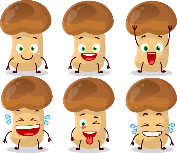 带着微笑的草菇卡通人物图片下载