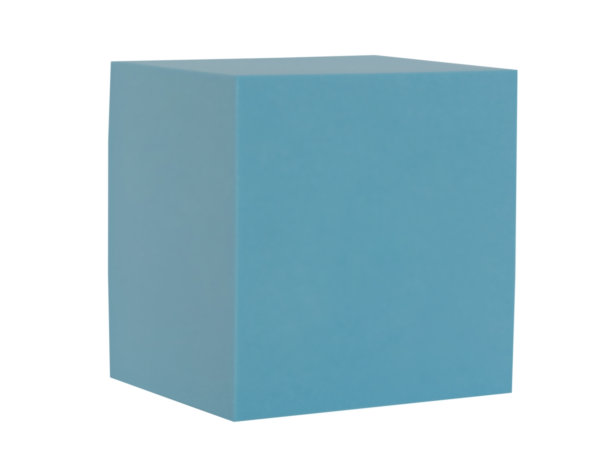蓝色立方体隔离。这个图形是白色背景上的蓝色。图片下载