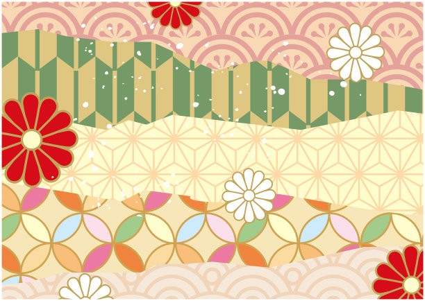 亚洲风格复古仿古图案材料图片下载