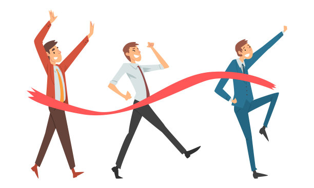 快乐的商人在终点线图片下载