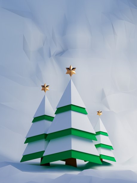 3d卡通圣诞树。三维渲染图片下载