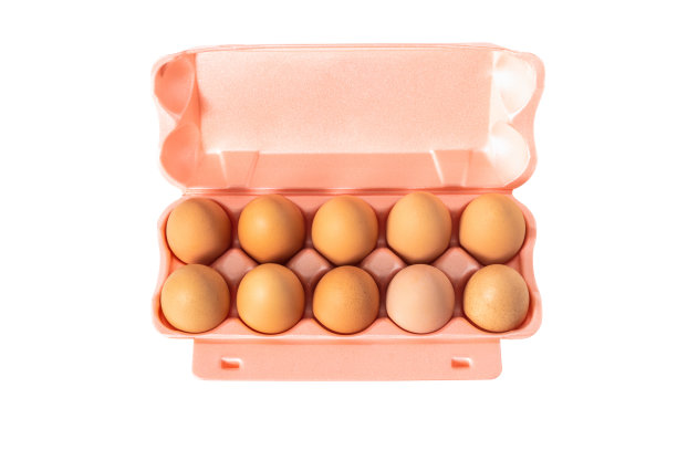 鸡蛋用聚苯乙烯包装。俯视图图片下载