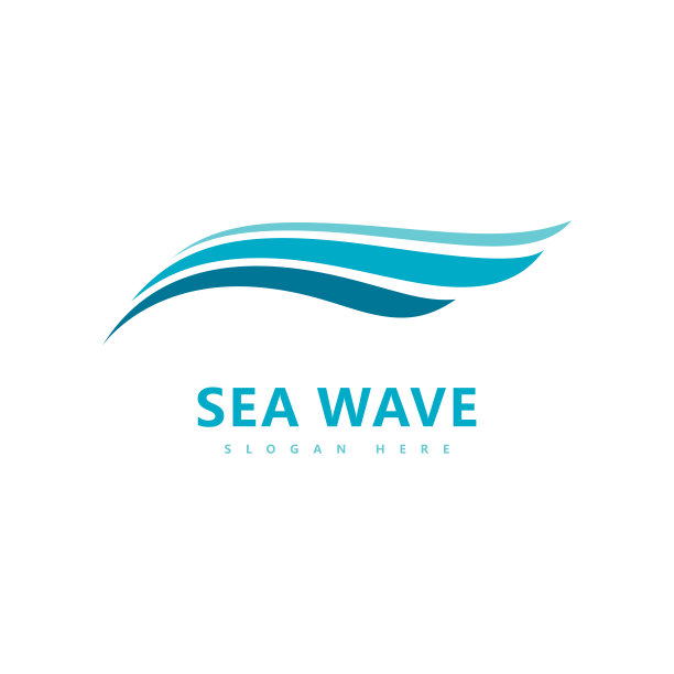 波浪标志符号水波矢量插画设计图片下载