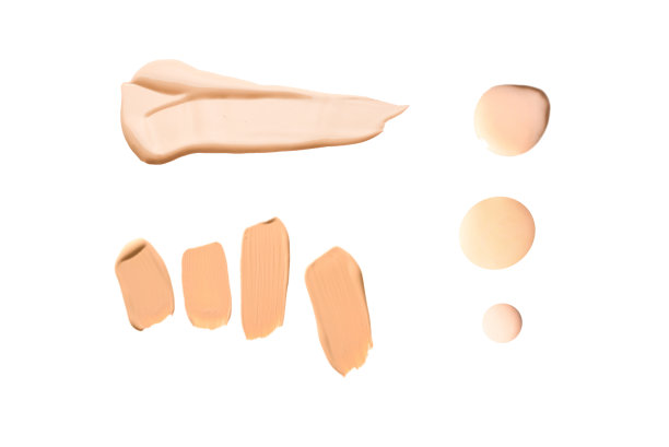 液体基础样本隔离在白色背景。化妆品样品的特写。图片下载