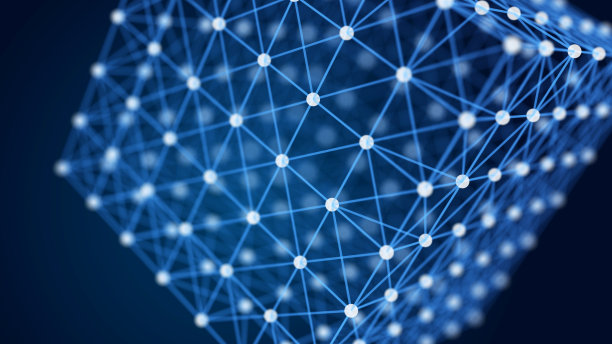 抽象背景与立方体。3 d渲染。用线和点来塑造技术。未来的概念。图片下载