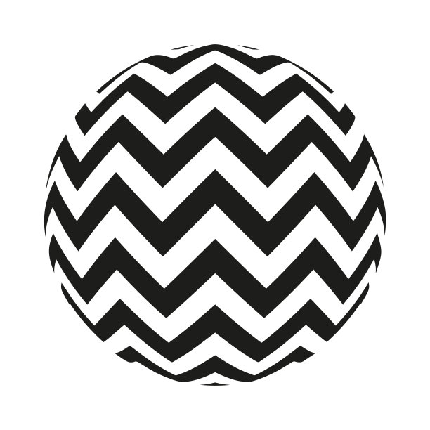 圆形之字形设计元素。曲折的圆形标志。几何结构。矢量艺术图片下载