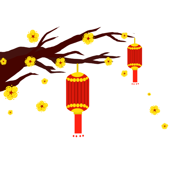 新年春节梅花灯笼图片下载