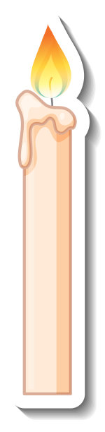 白色的蜡烛和卡通贴纸图片下载