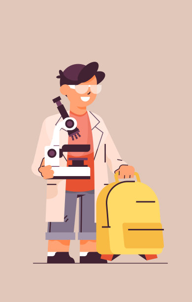 一个男生拿着显微镜聪明的学生垂直地做化学实验图片下载