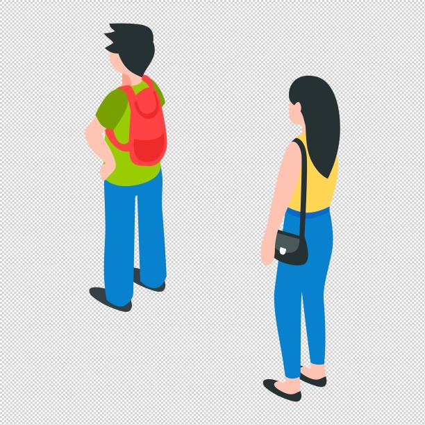男女排队站立图片下载