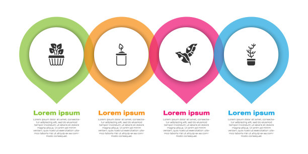 设置室内植物常青藤在一个花盆，发芽瓶，热带树叶和异国热带。业务信息模板。向量图片下载