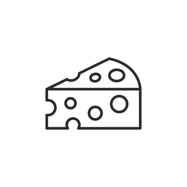 奶酪图标。在白色背景上有孔的瑞士奶酪。矢量图图片下载
